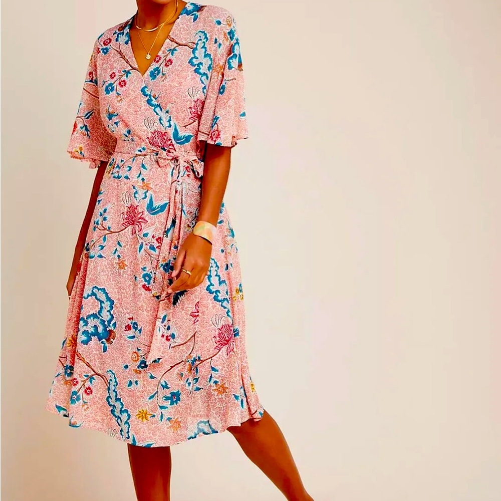 ANTHROPOLOGIE ADELAIDE WRAP DRESS by MAEVE - Picture 2 of 3